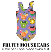 Load image into Gallery viewer, All Prints Swim Preorder Ruffle Neck One Piece Swim Suit
