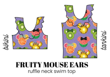 Load image into Gallery viewer, All Prints Swim Preorder Ruffle Neck Swim Top