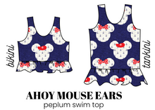 Load image into Gallery viewer, All Prints Swim Preorder Peplum Swim Top