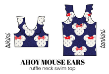 Load image into Gallery viewer, All Prints Swim Preorder Ruffle Neck Swim Top