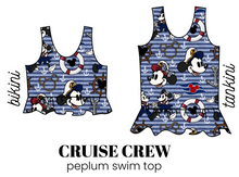 Load image into Gallery viewer, All Prints Swim Preorder Peplum Swim Top