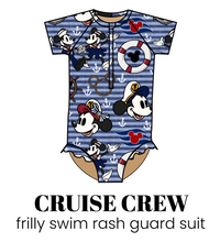 Load image into Gallery viewer, All Prints Swim Preorder Frilly One Piece Rashguard Suit