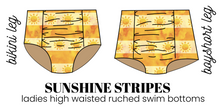 Load image into Gallery viewer, All Prints Swim Preorder Swim Ladies High Waisted Ruched Swim Bikini Bottoms