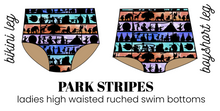 Load image into Gallery viewer, All Prints Swim Preorder Swim Ladies High Waisted Ruched Swim Bikini Bottoms