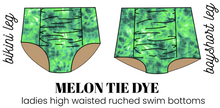 Load image into Gallery viewer, All Prints Swim Preorder Swim Ladies High Waisted Ruched Swim Bikini Bottoms