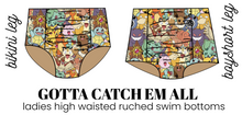 Load image into Gallery viewer, All Prints Swim Preorder Swim Ladies High Waisted Ruched Swim Bikini Bottoms