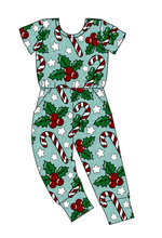 Load image into Gallery viewer, Holly and Candy Canes Kids Ivy Pants Length Romper