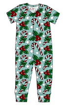 Load image into Gallery viewer, Holly and Candy Canes Ladies T-Shirt Romper