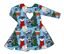 Load image into Gallery viewer, Christmas Chaos Molly Heart Back Twirly Dress