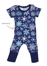 Load image into Gallery viewer, Sparkling Snow Grow With Me Pants And Shorts Romper