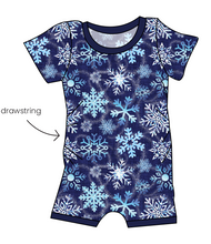 Load image into Gallery viewer, Sparkling Snow Grow With Me Pants And Shorts Romper