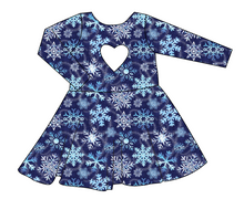 Load image into Gallery viewer, Sparkling Snow Molly Heart Back Twirly Dress
