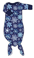 Load image into Gallery viewer, Sparkling Snow Newborn Knotted Gown