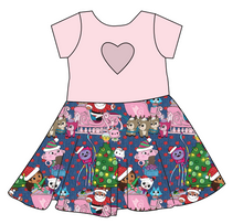 Load image into Gallery viewer, Whisker Wonderland Molly Heart Back Twirly Dress