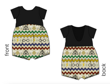 Load image into Gallery viewer, Snitchmas Low Back Romper and Bubble Romper