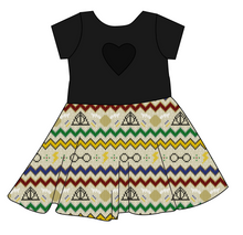 Load image into Gallery viewer, Snitchmas Molly Heart Back Twirly Dress