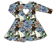 Load image into Gallery viewer, Bending Air Molly Heart Back Twirly Dress