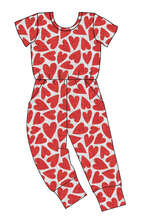 Load image into Gallery viewer, Carl's Hearts Kids Ivy Pants Length Romper