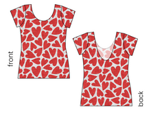 Load image into Gallery viewer, Carl's Hearts Ladies' Low Back Ballerina Tee