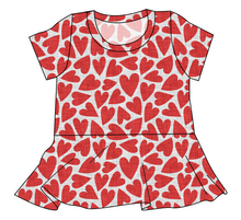 Load image into Gallery viewer, Carl's Hearts Ladies' Peplum Top