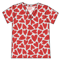 Load image into Gallery viewer, Carl's Hearts Ladies' Slouchy V-Neck Tee