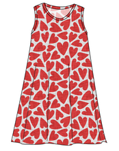 Load image into Gallery viewer, Carl's Hearts Ladies' Swing Dress
