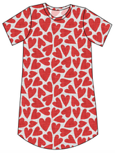 Load image into Gallery viewer, Carl's Hearts Ladies' T-Shirt Dress