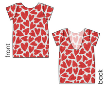 Load image into Gallery viewer, Carl's Hearts Low Back Ballerina Tee