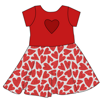 Load image into Gallery viewer, Carl's Hearts Molly Heart Back Twirly Dress