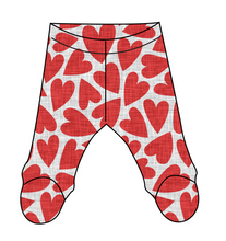 Load image into Gallery viewer, Carl's Hearts Newborn Footed Pants