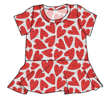 Load image into Gallery viewer, Carl's Hearts Peplum Top