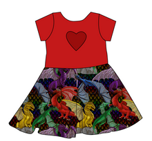 Load image into Gallery viewer, Fearsome Fliers Molly Heart Back Twirly Dress