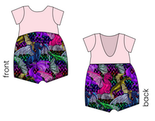 Load image into Gallery viewer, Glitter Fliers Low Back Romper and Bubble Romper