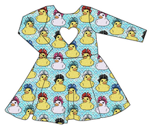 Load image into Gallery viewer, Cheer Ducks Molly Heart Back Twirly Dress