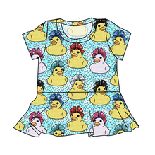 Load image into Gallery viewer, Cheer Ducks Peplum Top