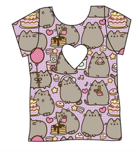 Load image into Gallery viewer, Kawaii Kitty Cambria Heart Back Tee