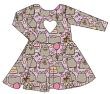 Load image into Gallery viewer, Kawaii Kitty Molly Heart Back Twirly Dress