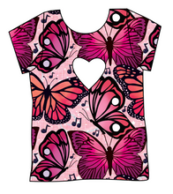 Load image into Gallery viewer, Musical Butterflies Cambria Heart Back Tee