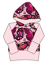 Load image into Gallery viewer, Musical Butterflies Grow With Me Hoodie (or Crewneck)