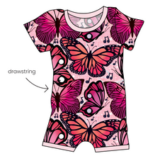 Load image into Gallery viewer, Musical Butterflies Grow With Me Pants And Shorts Romper