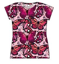 Load image into Gallery viewer, Musical Butterflies Ladies' Basic Tee