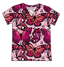 Load image into Gallery viewer, Musical Butterflies Ladies' Slouchy V-Neck Tee