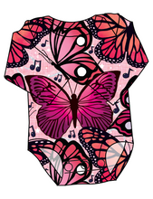 Load image into Gallery viewer, Musical Butterflies Lap Neck Bodysuit