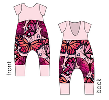 Load image into Gallery viewer, Musical Butterflies Low Back Romper and Bubble Romper
