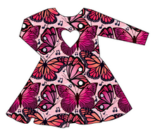 Load image into Gallery viewer, Musical Butterflies Molly Heart Back Twirly Dress