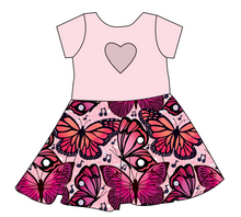 Load image into Gallery viewer, Musical Butterflies Molly Heart Back Twirly Dress