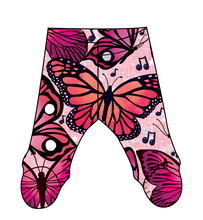 Load image into Gallery viewer, Musical Butterflies Newborn Footed Pants