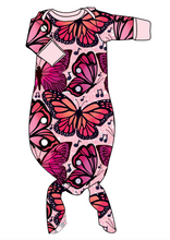 Load image into Gallery viewer, Musical Butterflies Newborn Knotted Gown