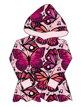 Load image into Gallery viewer, Musical Butterflies Peplum Hoodie (or Crewneck)