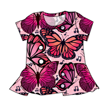 Load image into Gallery viewer, Musical Butterflies Peplum Top